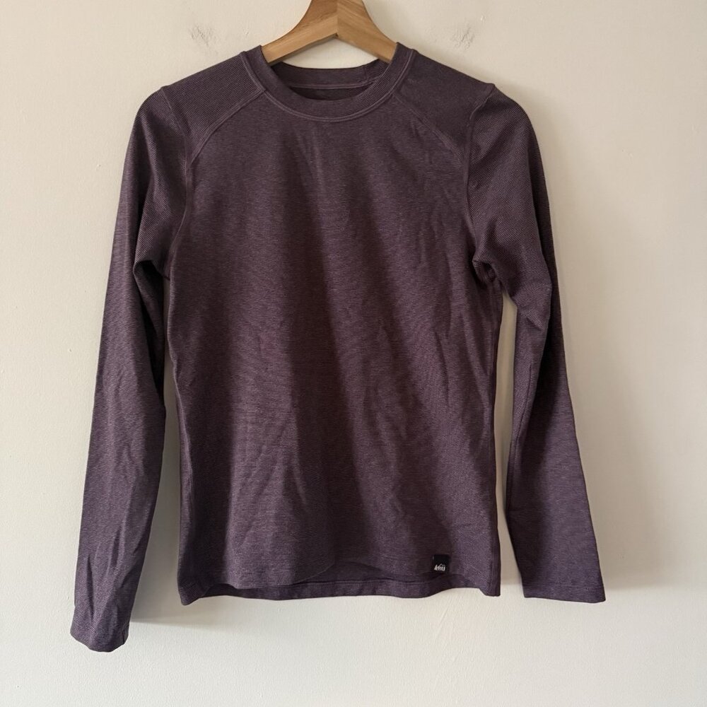 Kids REI Long Sleeve Base Layer Shirt Size Kids Large‎ 14/16 Cold Weather Purple